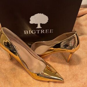 Big tree Women's Gold Heels - size US 12 (EU 43)